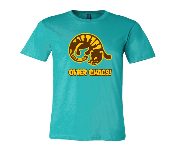 Teal Otter Chaos! T-Shirt with logo on front